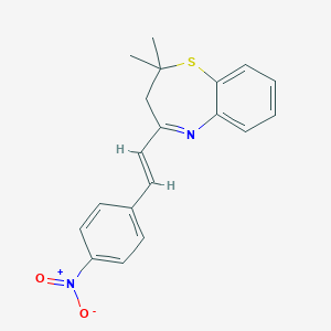 molecular formula C19H18N2O2S B3606172 2,2-dimethyl-4-[2-(4-nitrophenyl)vinyl]-2,3-dihydro-1,5-benzothiazepine 