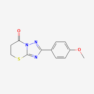 molecular formula C12H11N3O2S B3606182 2-(4-methoxyphenyl)-5,6-dihydro-7H-[1,2,4]triazolo[5,1-b][1,3]thiazin-7-one 