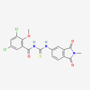 molecular formula C18H13Cl2N3O4S B3606184 3,5-dichloro-2-methoxy-N-{[(2-methyl-1,3-dioxo-2,3-dihydro-1H-isoindol-5-yl)amino]carbonothioyl}benzamide 