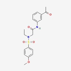 molecular formula C19H22N2O5S B3606191 N~1~-(3-acetylphenyl)-N~2~-ethyl-N~2~-[(4-methoxyphenyl)sulfonyl]glycinamide 