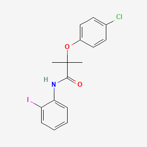 molecular formula C16H15ClINO2 B3606224 2-(4-chlorophenoxy)-N-(2-iodophenyl)-2-methylpropanamide 