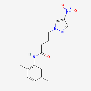 molecular formula C15H18N4O3 B3606227 N-(2,5-dimethylphenyl)-4-(4-nitro-1H-pyrazol-1-yl)butanamide 