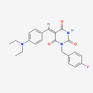 molecular formula C22H22FN3O3 B3606237 5-[4-(diethylamino)benzylidene]-1-(4-fluorobenzyl)-2,4,6(1H,3H,5H)-pyrimidinetrione 