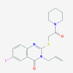 molecular formula C18H20IN3O2S B3606243 3-allyl-6-iodo-2-{[2-oxo-2-(1-piperidinyl)ethyl]thio}-4(3H)-quinazolinone 