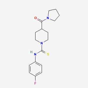 molecular formula C17H22FN3OS B3606255 N-(4-fluorophenyl)-4-(1-pyrrolidinylcarbonyl)-1-piperidinecarbothioamide 