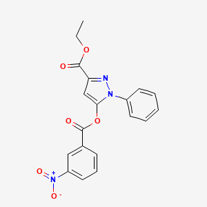 molecular formula C19H15N3O6 B3606265 ethyl 5-[(3-nitrobenzoyl)oxy]-1-phenyl-1H-pyrazole-3-carboxylate 