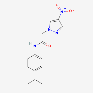 molecular formula C14H16N4O3 B3606297 N-(4-isopropylphenyl)-2-(4-nitro-1H-pyrazol-1-yl)acetamide 