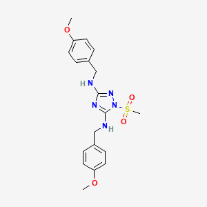 molecular formula C19H23N5O4S B3606302 N,N'-bis(4-methoxybenzyl)-1-(methylsulfonyl)-1H-1,2,4-triazole-3,5-diamine 