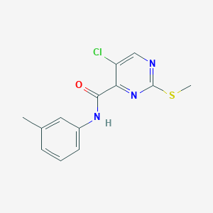 molecular formula C13H12ClN3OS B3606308 5-chloro-N-(3-methylphenyl)-2-(methylthio)-4-pyrimidinecarboxamide 