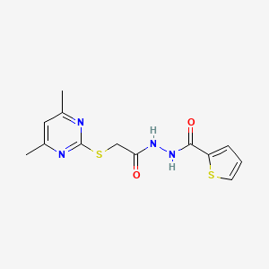 N'-{2-[(4,6-dimethyl-2-pyrimidinyl)thio]acetyl}-2-thiophenecarbohydrazide