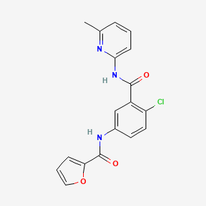 molecular formula C18H14ClN3O3 B3606319 N-(4-chloro-3-{[(6-methyl-2-pyridinyl)amino]carbonyl}phenyl)-2-furamide 