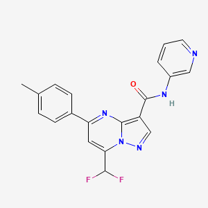 molecular formula C20H15F2N5O B3606332 7-(difluoromethyl)-5-(4-methylphenyl)-N-3-pyridinylpyrazolo[1,5-a]pyrimidine-3-carboxamide 