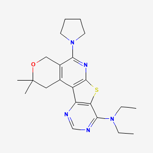 N,N-diethyl-2,2-dimethyl-5-(1-pyrrolidinyl)-1,4-dihydro-2H-pyrano[4'',3'':4',5']pyrido[3',2':4,5]thieno[3,2-d]pyrimidin-8-amine