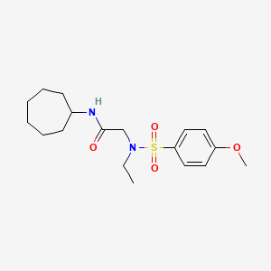 molecular formula C18H28N2O4S B3606351 N~1~-cycloheptyl-N~2~-ethyl-N~2~-[(4-methoxyphenyl)sulfonyl]glycinamide 