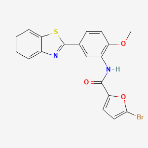 molecular formula C19H13BrN2O3S B3606356 N-[5-(1,3-benzothiazol-2-yl)-2-methoxyphenyl]-5-bromo-2-furamide 
