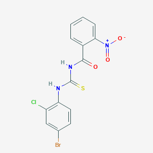 molecular formula C14H9BrClN3O3S B3606362 N-{[(4-bromo-2-chlorophenyl)amino]carbonothioyl}-2-nitrobenzamide 