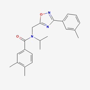 molecular formula C22H25N3O2 B3606366 N-isopropyl-3,4-dimethyl-N-{[3-(3-methylphenyl)-1,2,4-oxadiazol-5-yl]methyl}benzamide 