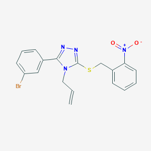 molecular formula C18H15BrN4O2S B360637 4-allyl-3-(3-bromophenyl)-5-({2-nitrobenzyl}sulfanyl)-4H-1,2,4-triazole CAS No. 331003-00-0