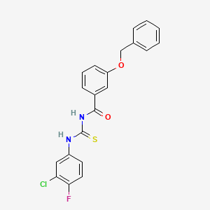 molecular formula C21H16ClFN2O2S B3606391 3-(benzyloxy)-N-{[(3-chloro-4-fluorophenyl)amino]carbonothioyl}benzamide 
