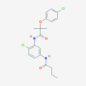 molecular formula C20H22Cl2N2O3 B3606396 N-(4-chloro-3-{[2-(4-chlorophenoxy)-2-methylpropanoyl]amino}phenyl)butanamide 