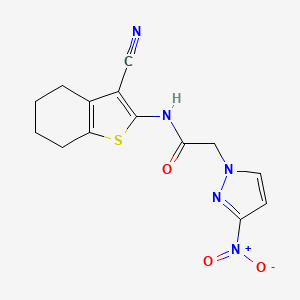 N-(3-cyano-4,5,6,7-tetrahydro-1-benzothien-2-yl)-2-(3-nitro-1H-pyrazol-1-yl)acetamide