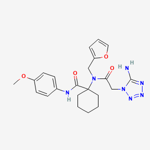 molecular formula C22H27N7O4 B3606408 1-[[(5-amino-1H-tetrazol-1-yl)acetyl](2-furylmethyl)amino]-N-(4-methoxyphenyl)cyclohexanecarboxamide 