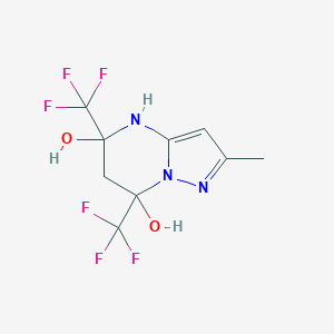 2-Methyl-5,7-bis(trifluoromethyl)-4,5,6,7-tetrahydropyrazolo[1,5-a]pyrimidine-5,7-diol