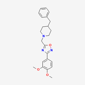 molecular formula C23H27N3O3 B3606439 4-benzyl-1-{[3-(3,4-dimethoxyphenyl)-1,2,4-oxadiazol-5-yl]methyl}piperidine 