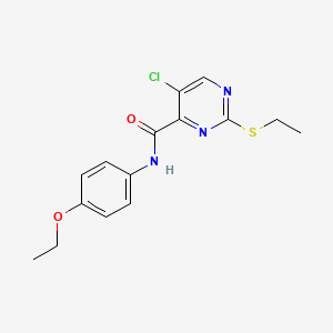 molecular formula C15H16ClN3O2S B3606460 5-chloro-N-(4-ethoxyphenyl)-2-(ethylthio)-4-pyrimidinecarboxamide 