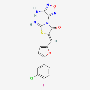 molecular formula C16H9ClFN5O3S B3606477 3-(4-amino-1,2,5-oxadiazol-3-yl)-5-{[5-(3-chloro-4-fluorophenyl)-2-furyl]methylene}-2-imino-1,3-thiazolidin-4-one 