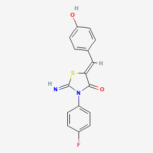 molecular formula C16H11FN2O2S B3606500 3-(4-fluorophenyl)-5-(4-hydroxybenzylidene)-2-imino-1,3-thiazolidin-4-one 