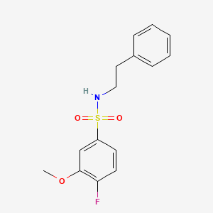 molecular formula C15H16FNO3S B3606511 4-fluoro-3-methoxy-N-(2-phenylethyl)benzenesulfonamide 