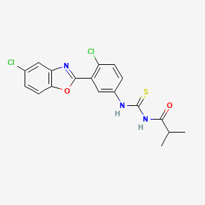 molecular formula C18H15Cl2N3O2S B3606526 N-({[4-chloro-3-(5-chloro-1,3-benzoxazol-2-yl)phenyl]amino}carbonothioyl)-2-methylpropanamide 