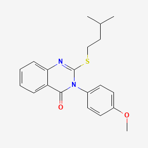molecular formula C20H22N2O2S B3606534 3-(4-methoxyphenyl)-2-[(3-methylbutyl)thio]-4(3H)-quinazolinone 