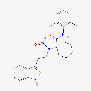 molecular formula C27H33N3O2 B3606540 N-(2,6-dimethylphenyl)-1-{formyl[2-(2-methyl-1H-indol-3-yl)ethyl]amino}cyclohexanecarboxamide 