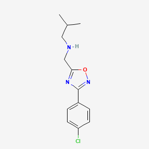 molecular formula C13H16ClN3O B3606542 N-{[3-(4-chlorophenyl)-1,2,4-oxadiazol-5-yl]methyl}-2-methyl-1-propanamine 