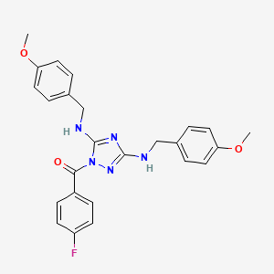 molecular formula C25H24FN5O3 B3606553 1-(4-fluorobenzoyl)-N,N'-bis(4-methoxybenzyl)-1H-1,2,4-triazole-3,5-diamine 