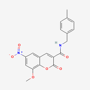 molecular formula C19H16N2O6 B3606566 8-methoxy-N-(4-methylbenzyl)-6-nitro-2-oxo-2H-chromene-3-carboxamide 