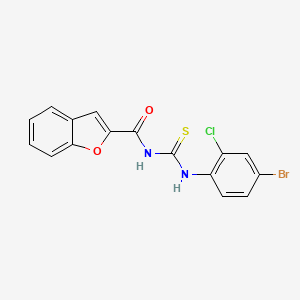 molecular formula C16H10BrClN2O2S B3606577 N-{[(4-bromo-2-chlorophenyl)amino]carbonothioyl}-1-benzofuran-2-carboxamide 