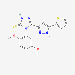 4-(2,5-dimethoxyphenyl)-5-[3-(2-thienyl)-1H-pyrazol-5-yl]-4H-1,2,4-triazole-3-thiol