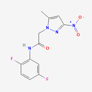 molecular formula C12H10F2N4O3 B3606610 N-(2,5-difluorophenyl)-2-(5-methyl-3-nitro-1H-pyrazol-1-yl)acetamide 