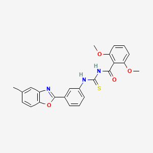 2,6-dimethoxy-N-({[3-(5-methyl-1,3-benzoxazol-2-yl)phenyl]amino}carbonothioyl)benzamide