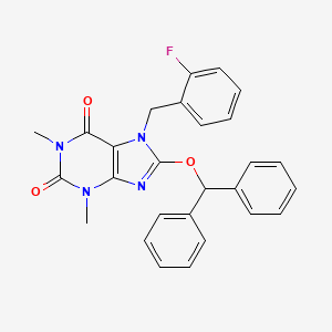 8-(diphenylmethoxy)-7-(2-fluorobenzyl)-1,3-dimethyl-3,7-dihydro-1H-purine-2,6-dione