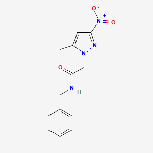 molecular formula C13H14N4O3 B3606638 N-benzyl-2-(5-methyl-3-nitro-1H-pyrazol-1-yl)acetamide 