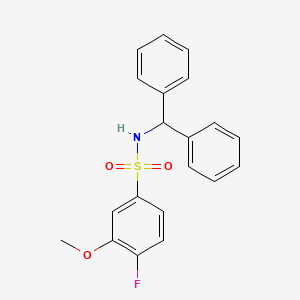 molecular formula C20H18FNO3S B3606644 N-(diphenylmethyl)-4-fluoro-3-methoxybenzenesulfonamide 