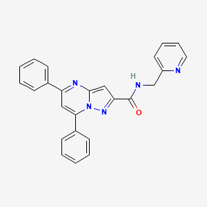 molecular formula C25H19N5O B3606650 5,7-diphenyl-N-(2-pyridinylmethyl)pyrazolo[1,5-a]pyrimidine-2-carboxamide 