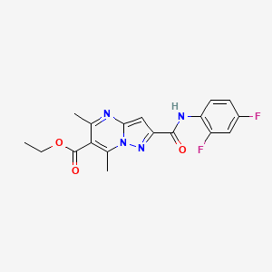 ethyl 2-{[(2,4-difluorophenyl)amino]carbonyl}-5,7-dimethylpyrazolo[1,5-a]pyrimidine-6-carboxylate