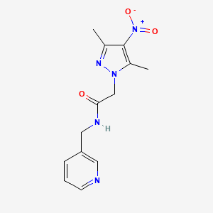 molecular formula C13H15N5O3 B3606691 2-(3,5-dimethyl-4-nitro-1H-pyrazol-1-yl)-N-(3-pyridinylmethyl)acetamide 