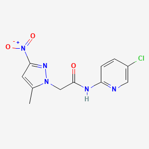 molecular formula C11H10ClN5O3 B3606699 N-(5-chloro-2-pyridinyl)-2-(5-methyl-3-nitro-1H-pyrazol-1-yl)acetamide 