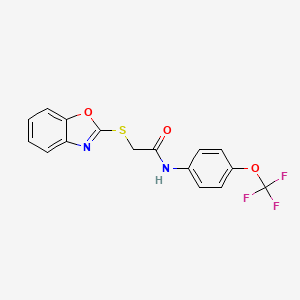 molecular formula C16H11F3N2O3S B3606705 2-(1,3-benzoxazol-2-ylthio)-N-[4-(trifluoromethoxy)phenyl]acetamide 